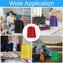 Allecto plus - Grote Waszak met Trekkoordsluiting, 71 x 101 cm - Ideaal voor Studentenwoningen, Camping en Reizen - Bordeauxrood Kleur — thumbnail 4