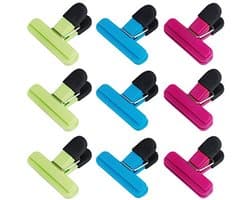 Multifunctionele voedselzakclips - 9 stuks, duurzame kunststof klemmen voor keuken en kantoor