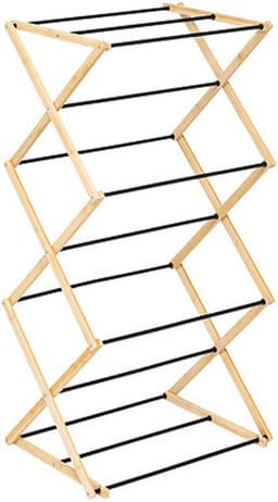 Five Wasrek/droogrek - zwart - bamboe - 54 x 106 cm - staand/inklapbaar — thumbnail 1