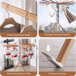 Goodivery ® Opvouwbare en Ruimtebesparende Kledingdroger met Hoog Capaciteit voor Binnen en Buiten — thumbnail 5