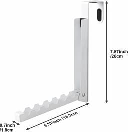 Opvouwbare Hangers voor Boven de Deur - Handdoekenrek met 6 Groeven voor Kleding en Jassen - 2 Stuks — thumbnail 2