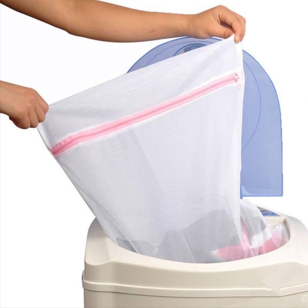 Grote Waszak Met Rits - Waszak - Lingeriezak - Lingerie Wassen - Voorzichtig Wassen - Met ritssluiting - Zak voor in wasmachine - Maat L - 50X60CM — afbeelding 1
