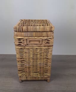 MigoStyling - Wasmand - Vierkant - Met deksel - 30x30x55 - Riet - Rotan - Naturel — thumbnail 2