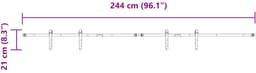 vidaXL - Ophangset - voor - schuifdeur - 244 - cm - koolstofstaal — thumbnail 3