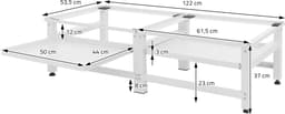 Wasmachine verhoger, Wasmachine Onderstel dubbel 61x53.5x37 cm met uitschuifplank in wit ML design — thumbnail 3