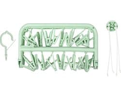 Benson Droogcarrousel - groen - kunststof - 32 clips/knijpers - 30 x 40 cm - droogmolen