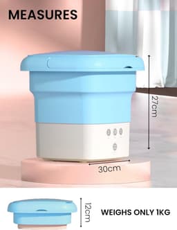 Draagbare Inklapbare Mini Wasmachine met Timer - Ideaal voor Reizen en Kamperen - Ultrasone Wasmachine voor Ondergoed, Sokken, Fruit, Groenten - Capaciteit van 45 Liter - Mini wasmachine — thumbnail 4