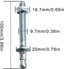 Boutenanker M10 voor zware belasting - 10 stuks - betonanker en berganker — thumbnail 5