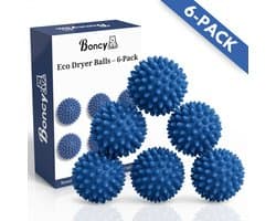 Boncy® Drogerballen - 6 Stuks Blauw - Droogballen voor Wasdrogers - Energiebesparend & Duurzaam Cadeau - Wasdrogerballen - Wasballen voor Wasdroger Droogtrommel - Dryer Balls Wol Droger Ballen - Wasmachine Wasbol Wasbollen — afbeelding 1