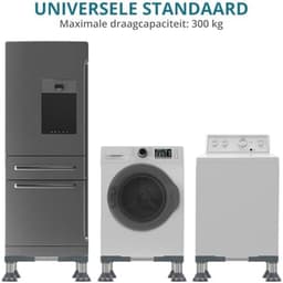 PromoHome Universele Apparatenstandaard - Aanpasbare Verhoging voor Wasmachine, Droger, Koelkast - Zware Draagkracht tot 300 kg - Roestvrij Staal - Anti-Slip Voetjes - Ergonomische Huishoudelijke Oplossing — thumbnail 5