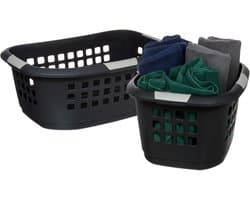 Benson Wasmand extra groot - 2x - antraciet - kunststof - 51 liter - 67 x 47 x 27 cm