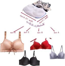 Set van 3 Bh-inserts voor de wasmachine, waszak met verborgen rits, bh-bescherming en waszak voor delicate was — thumbnail 3