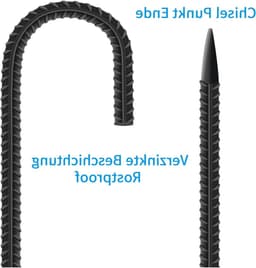 8 Stuks Grondpalen en Grondankers van 30 cm - J-Haak Tentpinnen, Beveiliging voor Tenten, Tuinhekken en Trampolines — thumbnail 3
