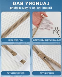 Reinforced Waszakken Set van 4 Stuks, Duurzame en Herbruikbare Wasnetten met Rits voor Ondergoed, Sokken en Delicate Kledingstukken, Bescherming tijdens het Wasproces — thumbnail 5