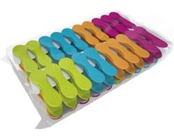Plastic Wasknijpers - Kledingklemmen Set - Was Ophangen - Soft-Grip Voorkomt Afdrukken - 16 Stuks - Multi-Color