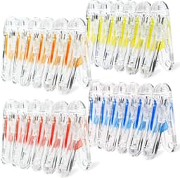 Wasknijpers Kunststof - Kledingklemmen Handdoek - Kleding Droog Houden - Sterke Winddichte Grip - 24 Stuks - Multi Color — thumbnail 1