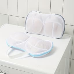 2 stuks verdikte, grove mesh waszakken voor bh's, huishoudelijke anti-vervormings bolvormige waszakken, speciale wasmachine waszakken voor ondergoed, anti-wrijvings mesh waszak voor ondergoed — thumbnail 1