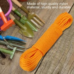 Nylon Waslijn - Waslijn Touw - Buiten Drogen - Hoogwaardige Nylon - 20 m - Oranje — thumbnail 3