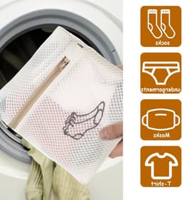 Set van 2 wasnetten voor delicate kleding, ondergoed en schoenen - Reiswaszak met rits voor optimale bescherming — thumbnail 5