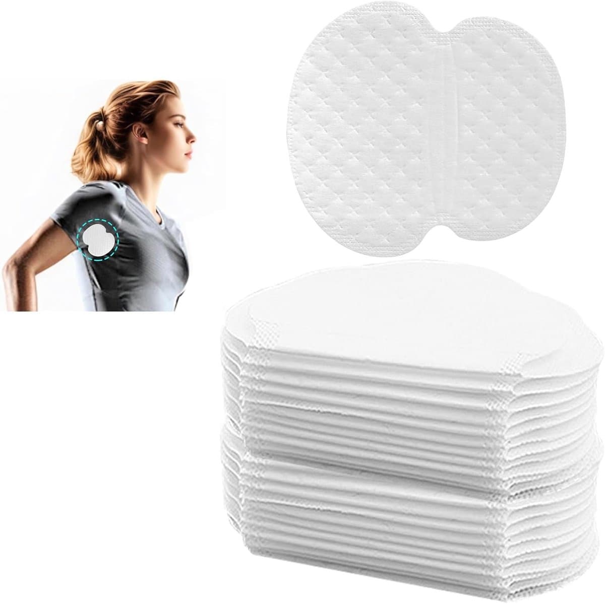 100 Stuks Onderarm Zweetkussens, Ademend en Onzichtbaar, Bescherming Tegen Transpiratie, Lichtgewicht en Comfortabel — afbeelding 1