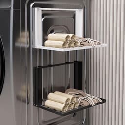 Uitbreidbaar Magnetisch Wasmachine Rek 41x25cm, Inklapbaar Droogrek en Opbergplank voor Wasruimte en Keuken, Perfect voor Organisatie en Ruimtebesparing — thumbnail 3