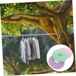 3 Stuks Outdoor Kledinglijn Verstelbare Winddichte Slip Waslijn voor Stevige Duurzame Drooglijn voor Buiten Gemakkelijk Handig Te Gebruiken — thumbnail 3