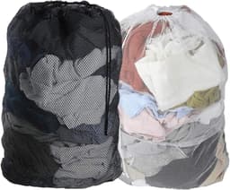Set van 2 Wasnetzakken 60 x 90 cm, Grote Waszak met Verstelbare Trekkoord voor Kleding, Dekbedhoezen en Speelgoedopslag — thumbnail 1