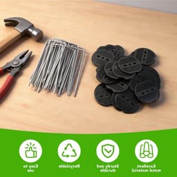 U-vormige Grondankers voor Tuin en Moestuin - 40 Stuks met Bufferdiscs en Haakset voor Stabiele Bevestiging en Grondversteviging — thumbnail 3