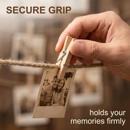 Houten Wasknijpers - Mini Clips - Decoratie Maken - Inclusief Touw Beugels - 100 Stuks - Meerkleurig — thumbnail 2