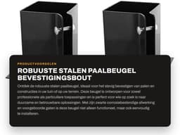 Dailygoods- Paalbeugel Robuust - Bevestigingsbout - Steunvoet - Roestvrij staal - Corrosiebestendig - Geschikt voor kolommen 100-150 mm - Grondpen — thumbnail 4