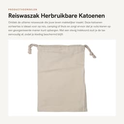 Dailygoods- Reiswaszak Katoen - Opbergtas voor Vuile Kleren - Multifunctioneel - Lichtgewicht - Duurzaam - Zacht en Huidvriendelijk (30 * 40cm) - Waszak — thumbnail 5