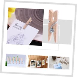 Houten Kledingknijpers - Was Knijpers - Kleding Ophangen - Duurzaam Hardhout - 100 Stuks - Houtkleur — thumbnail 5