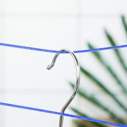 Waslijn Staal - Droog Touw PVC - Kleding Drogen Buiten - Sterke Staal Kern - 50 meter - Blauw — thumbnail 3