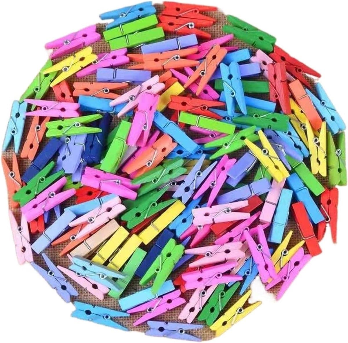 Houten haringen 300/500 stks 25/35/45mm Coloful Houten Clips Smalll Size Mini Houten Clips Foto Clips Decoratie Clips (2,5 cm Gemengd 500 stuks) — afbeelding 1