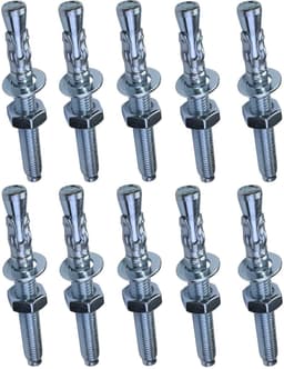 Boutankers - Ankerschroef spreidpluggen - Massief Materiaal Bevestigen - Directe Montage Zonder Barsten - M20 x 160 mm - Zilver — thumbnail 4