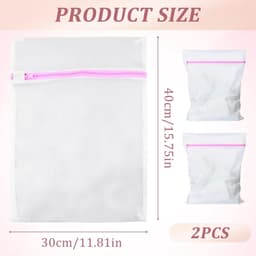 Dailygoods- Wasmachine Zakken 30 x 40 cm - Wasnet - Waszakken voor Wasgoed - Set van 2 - Antislip Rits - Schokbestendig Materiaal - Waszak — thumbnail 2