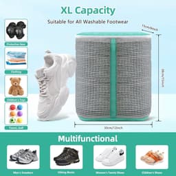 Waszak voor Schoenen en Sneakers XL met Extra Reinigingsvak en Versterkte Ritssluiting - Ideaal voor Wasmachine en Handwas, Grijs — thumbnail 4