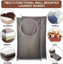 Dailygoods- Waszak Opvouwbaar - 2 Stuks - Waterdicht - Opknoping - Roestvrij Stalen Haak - Ruimtebesparend - Geschikt voor Reis en Thuis - Wasmand — thumbnail 3
