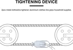 Dailygoods- Waslijn Aanscherper Set van 2 - Aluminium - Duurzaam - Huishoudelijke Leveringen - Kledinglijn - Sterke Constructie - Waslijnspanner — thumbnail 5