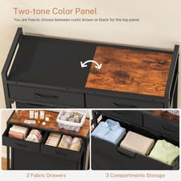 Wassorteerder met Wielen - Roller Wasmand Organizer - Was Sorteren en Opbergen - 3 Secties Uittrekbare Zakken - 80x32x76 cm — thumbnail 3