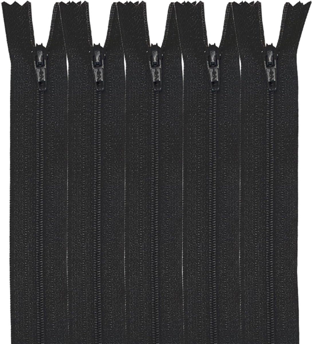 Nylon Ritssluitingen - Kleding Rits - Kleding Maken - Met Metalen - 5 Stuks 12cm - Zwart — afbeelding 1