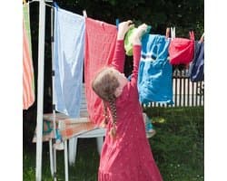 Draagbare Waslijn - Kampeerwaslijn Waslijn met clips - Kleding Drogen - Antislip en Robuust - 10 meter - Meerkleurig