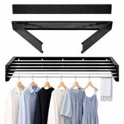 Avero® Wanddroogrek Inklapbaar XXL – 100cm – 6 Meter Drooglengte – Hangend – Droogrek Inklapbaar – Zwart — thumbnail 1