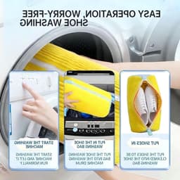 Herbruikbare schoenwaszakken voor wasmachine, anti-vervorming, 360 graden reiniging, ideaal voor sport- en dagelijkse schoenen, 2 stuks — thumbnail 5