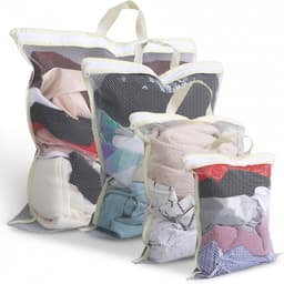 4 Stuks Mesh Waszakken voor Wasmachine - Handige Hangende Wasmand voor Delicate Kleding, Zipper Opening, Ideaal voor Jassen, Truien, Lingerie en Bedlinnen — thumbnail 1