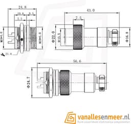 GX20-4 CONNECTOR, 4 PINS — thumbnail 2