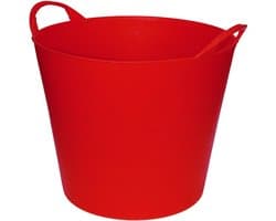 Flexibele emmer/wasmand/kuip - rood - 20 liter - Opbergmanden - Wasmanden - Flexibele emmers - 35 x 30 cm
