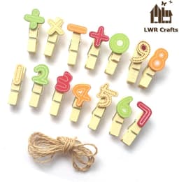 Houten Mini Knijpers - Decoratieve Clips - Ambachtelijke Projecten - Natuurlijk Materiaal - 3.5 cm Lengte - Gekleurd — thumbnail 3