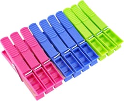 Kunststof Wasknijpers - 20 stuks - 8,9 x 1,2 cm - Verkrijgbaar in Meerdere Kleuren - Grote en Robuuste Wasknijpers — thumbnail 1