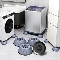Anti-vibratie voetjes - Slipstop mat - Stille machine - Vermindert trillingen - 8cm diameter - Grijs — thumbnail 4